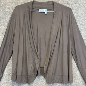 SURVIVAL Cardigan Women's Medium Gray Open Front Lightweight Long Sleeve Drape